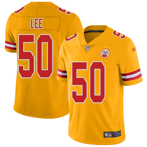Men Kansas City Chiefs 50 Lee Darron Limited Gold Inverted Legend Nike NFL Jersey